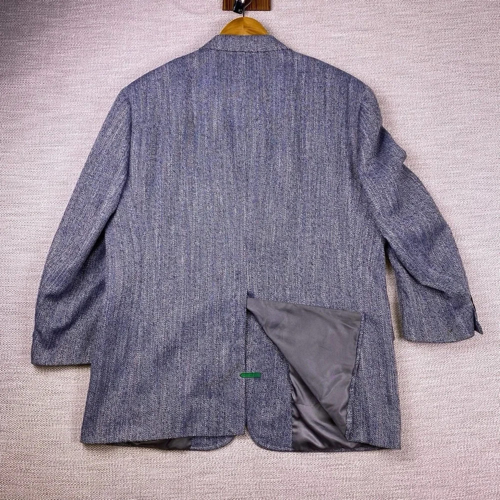 70s Kuppenheimer Blazer Sport Coat (42R) Mens Tweed Gray Pastel Stripe VGUC